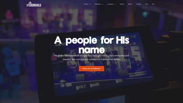 Screenshot of the Stronghold Ministries Limited website