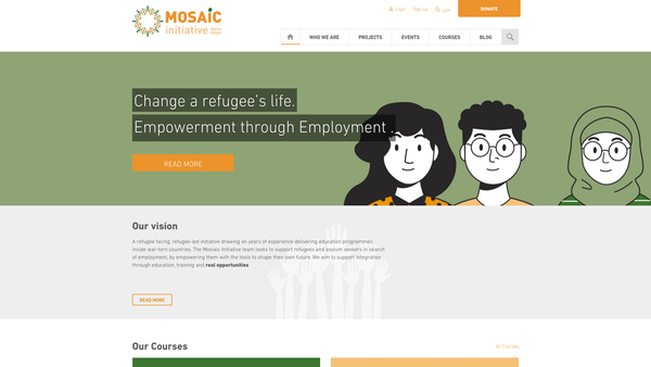 Screenshot of the Mosaic Initiative website