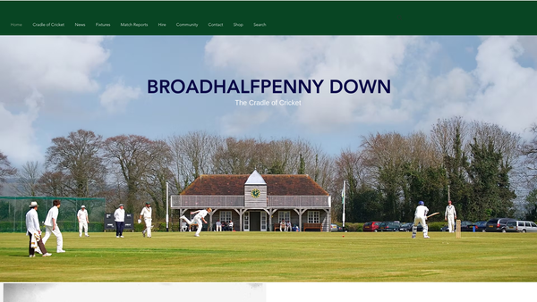 Screenshot of the Broadhalfpenny Down Preservation Trust website