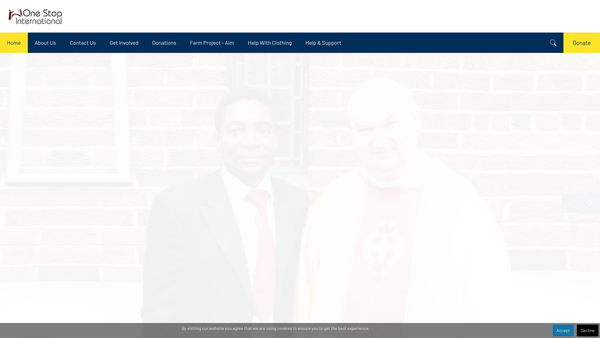 Screenshot of the One Stop International website