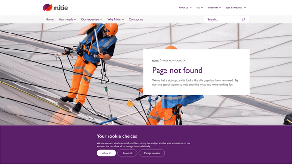 Screenshot of the The Mitie Foundation website