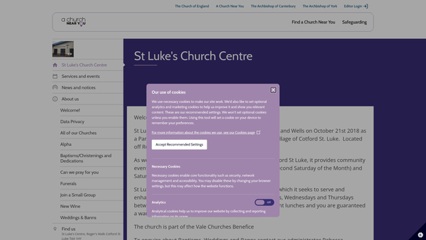 Screenshot of the The Parochial Church Council Of The Ecclesiastical Parish Of Heathfield With Cotford St Luke website