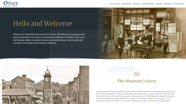Screenshot of the Otley Museum And Archive Trust website