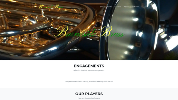 Screenshot of the Burneside Brass website