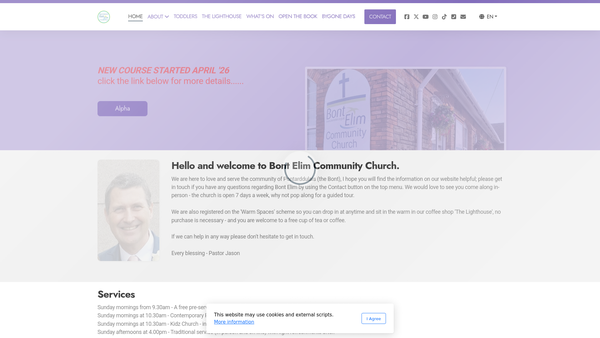 Screenshot of the Bont Community Project website