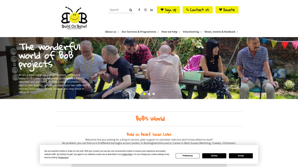 Screenshot of the Build On Belief Ltd website