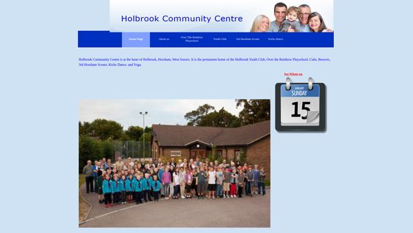 Screenshot of the Holbrook Community Centre website