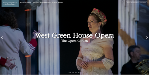 Screenshot of the West Green House Opera Limited website