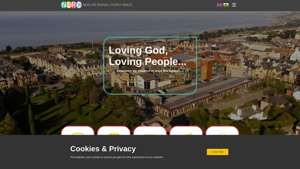 Screenshot of the New Life Revival Church (Wales) website
