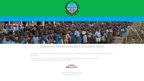 Screenshot of the The Loiyangalani Trust website