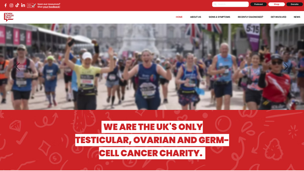 Screenshot of the The Robin Cancer Trust website