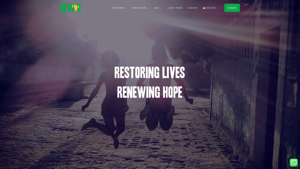 Screenshot of the Revive International website