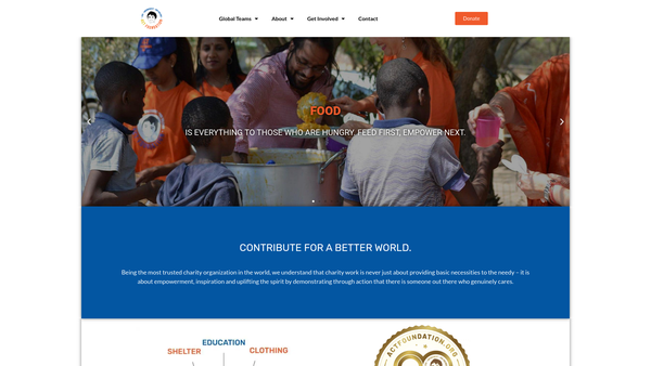 Screenshot of the Act International Foundation website