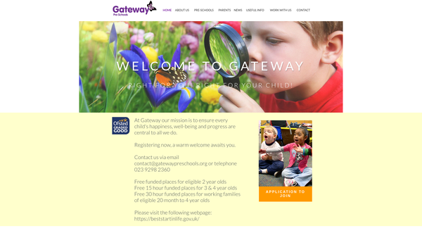 Screenshot of the Trinity Gateway Community Services website