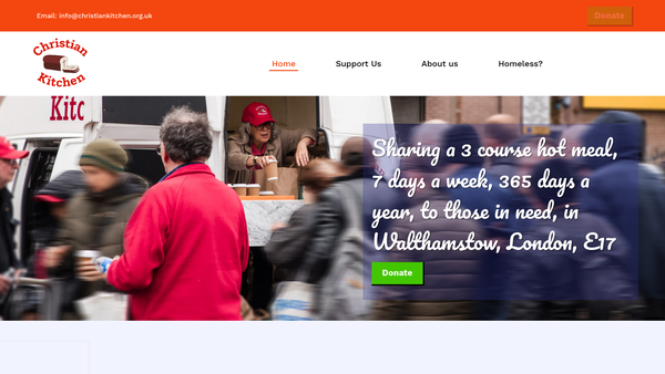 Screenshot of the Christian Kitchen website