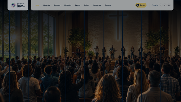 Screenshot of the Redeemed Christian Church Of God Harvest Centre Stafford website