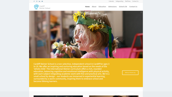 Screenshot of the Cardiff Steiner Early Years Centre Ltd website