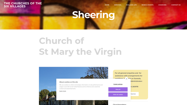 Screenshot of the The Parochial Church Council Of The Ecclesiastical Parish Of Sheering website