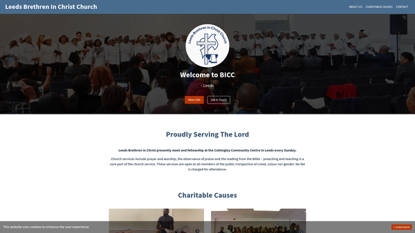 Screenshot of the Leeds Brethren In Christ Church website