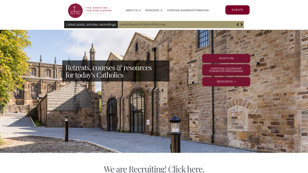 Screenshot of the The Christian Heritage Centre At Stonyhurst website