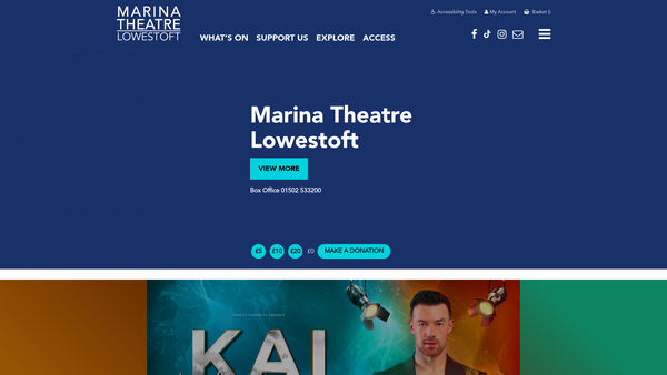 Screenshot of the Marina Theatre Trust website