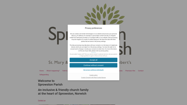 Screenshot of the The Parochial Church Council For The Ecclesiastical Parish Of Sprowston With Beeston St Andrew website