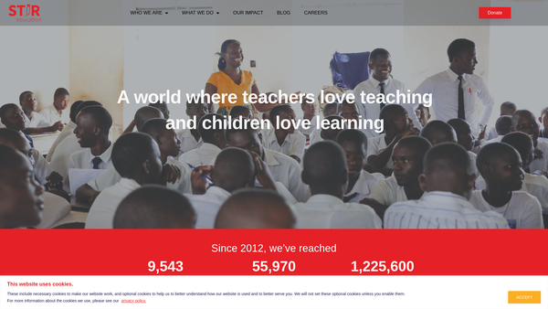 Screenshot of the Schools And Teachers Innovating For Results website