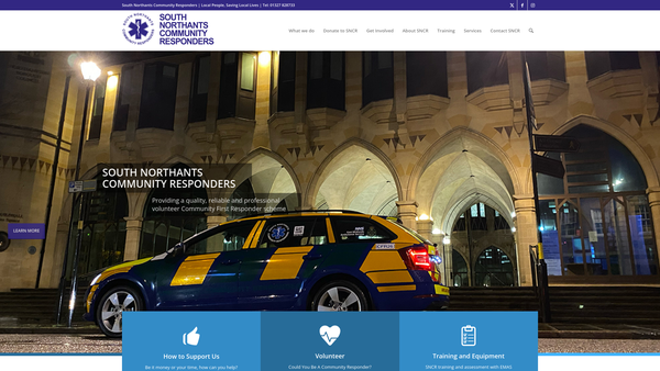 Screenshot of the South Northants Community Responders website
