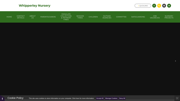 Screenshot of the Whipperley Nursery website