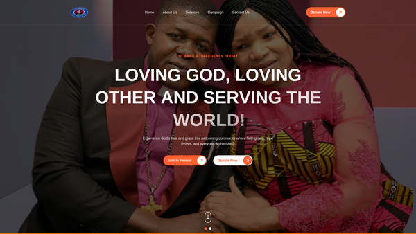 Screenshot of the Lifegrace Ministries International website