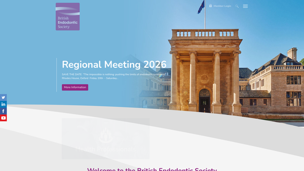 Screenshot of the The British Endodontic Society website