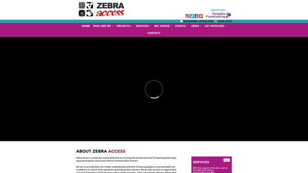 Screenshot of the Zebra Access CIO website