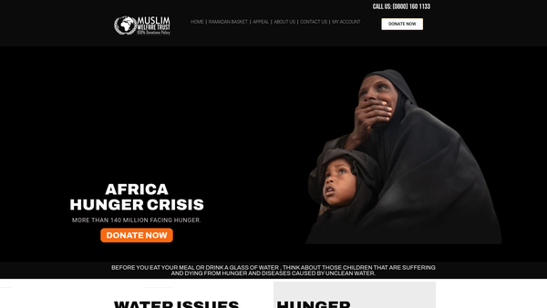 Screenshot of the Muslim Welfare Trust website