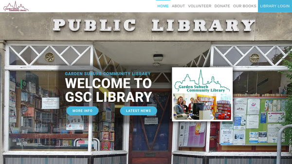 Screenshot of the Garden Suburb Community Library Ltd website