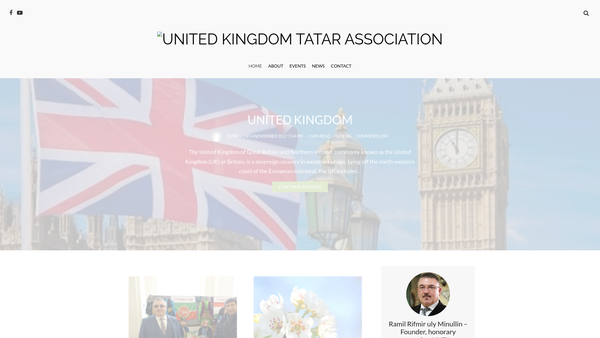 Screenshot of the United Kingdom Tatar Association website