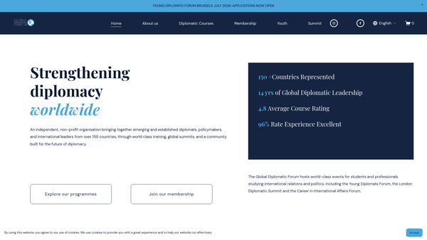 Screenshot of the Global Diplomatic Forum website