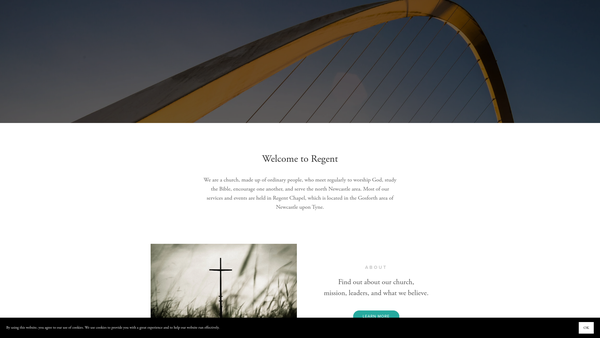 Screenshot of the Regent Christian Fellowship website
