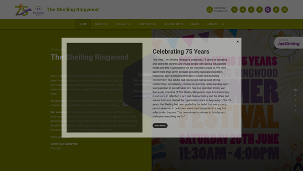 Screenshot of the The Sheiling Special Education Trust website