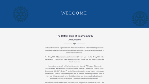 Screenshot of the Rotary Club Of Bournemouth, Charities 2 website