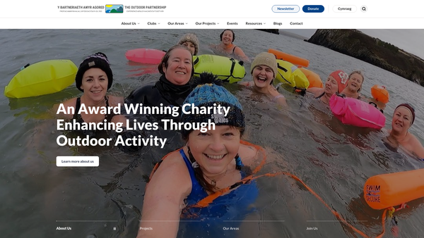Screenshot of the Y Bartneriaeth Awyr Agored The Outdoor Partnership website