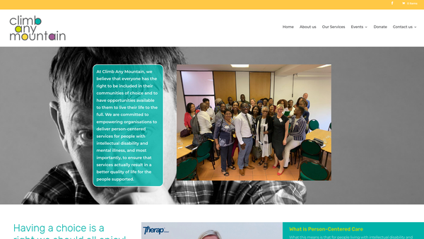 Screenshot of the Climb Any Mountain website