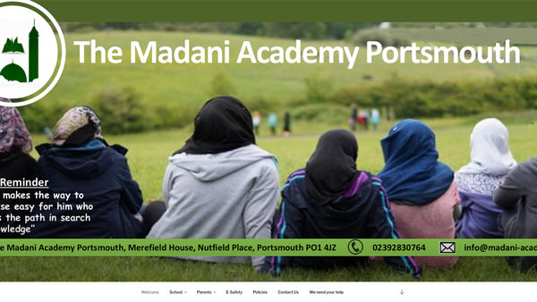 Screenshot of the The Madani Academy Portsmouth Ltd website