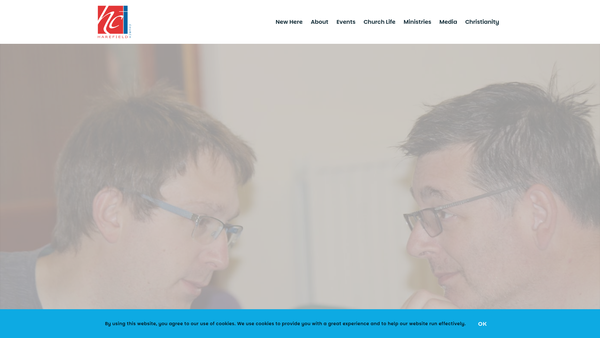 Screenshot of the Harefield Church website