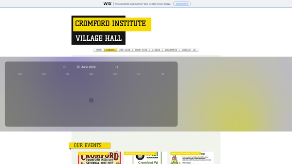 Screenshot of the Cromford Institute website