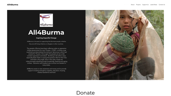 Screenshot of the All4burma website