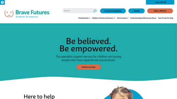 Screenshot of the Brave Futures website