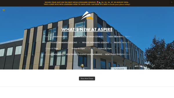 Screenshot of the Aspire@southfields website