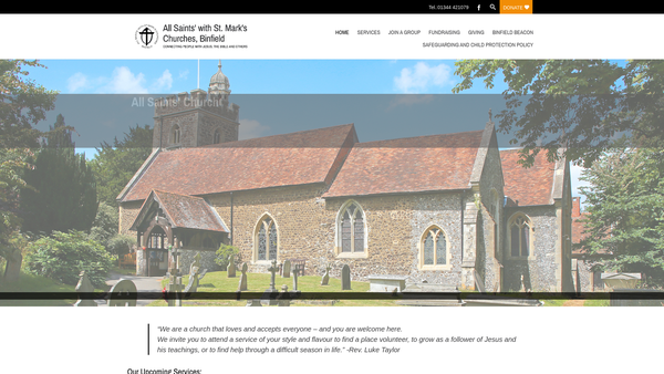 Screenshot of the The Parochial Church Council Of The Ecclesiastical Parish Of Binfield website