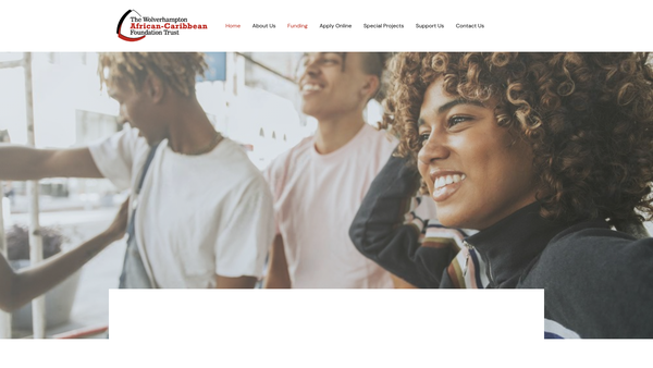 Screenshot of the The Wolverhampton African- Carribean Foundation Trust website