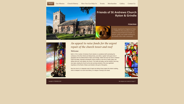 Screenshot of the Friends Of St Andrews Church Ryton And Grindle website